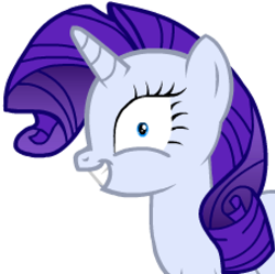 Size: 457x456 | Tagged: artist needed, safe, character:rarity, species:pony, species:unicorn, female, mare, pixelated, rapeface, simple background, solo, white background