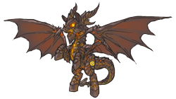 Size: 980x550 | Tagged: source needed, safe, artist:artpal, species:dracony, deathwing, horns, hybrid, open mouth, ponified, rearing, simple background, solo, spread wings, transparent background, warcraft, wings, world of warcraft