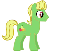 Size: 1225x889 | Tagged: artist needed, source needed, safe, character:wensley, species:earth pony, species:pony, apple family member, background pony, male, simple background, smiling, solo, stallion, white background