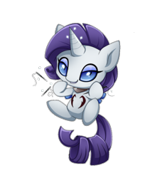 Size: 800x852 | Tagged: artist needed, safe, character:rarity, lil-miss rarity, chibi, sewing needle, solo
