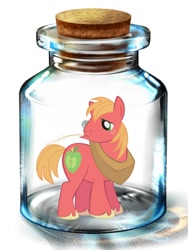 Size: 600x800 | Tagged: artist needed, safe, character:big mcintosh, species:earth pony, species:pony, bottle, male, pony in a bottle, solo, stallion, straw in mouth