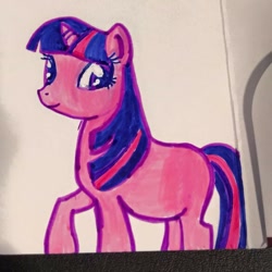 Size: 960x959 | Tagged: artist needed, source needed, useless source url, safe, character:twilight sparkle, species:pony, species:unicorn, female, mare, marker drawing, missing cutie mark, solo, traditional art