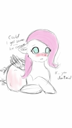 Size: 720x1280 | Tagged: artist needed, safe, character:fluttershy, belly, blushing, lying down, pregnant, solo