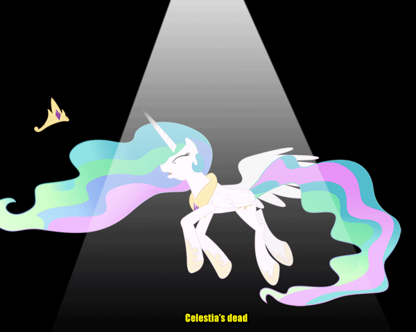 Size: 600x480 | Tagged: artist needed, safe, character:princess cadance, character:princess celestia, character:princess luna, species:alicorn, species:pony, animated, defeated, female, game over, gif, mare, princess, s1 luna