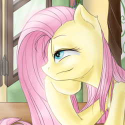 Size: 800x800 | Tagged: artist needed, safe, character:fluttershy, morning, solo