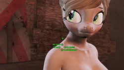 Size: 1280x720 | Tagged: artist needed, safe, oc, oc only, species:anthro, 3d, fallout 4, freckles, mod