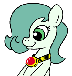 Size: 488x515 | Tagged: artist needed, safe, edit, oc, oc only, oc:emerald jewel, species:earth pony, species:pony, amulet, child, color, color edit, colored, colt, colt quest, cute, foal, hair over one eye, male, smiling, solo