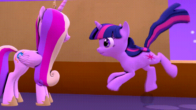 Size: 640x360 | Tagged: artist needed, source needed, safe, character:princess cadance, character:queen chrysalis, character:twilight sparkle, episode:a canterlot wedding, g4, my little pony: friendship is magic, 3d, animated, ass up, face down ass up, fake cadance, gif, scene interpretation, sunshine sunshine