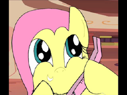 Size: 704x528 | Tagged: artist needed, safe, artist:esprites, character:fluttershy, cape fear, phone