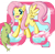 Size: 1152x1136 | Tagged: safe, artist:chikadee34, character:fluttershy, species:pegasus, species:pony, abstract background, crossover, pokémon, tyranitar