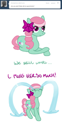 Size: 649x1323 | Tagged: artist needed, safe, character:minty, species:earth pony, species:pony, g3, ask, askminty, crying, female, g3 to g4, generation leap, mare, ocular gushers, prone, solo