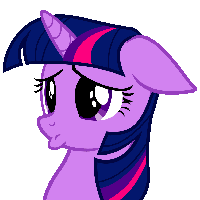 Size: 200x200 | Tagged: artist needed, safe, character:twilight sparkle, species:pony, species:unicorn, animated, duckface, eye shimmer, female, floppy ears, gif, mare, pouting, simple background, solo