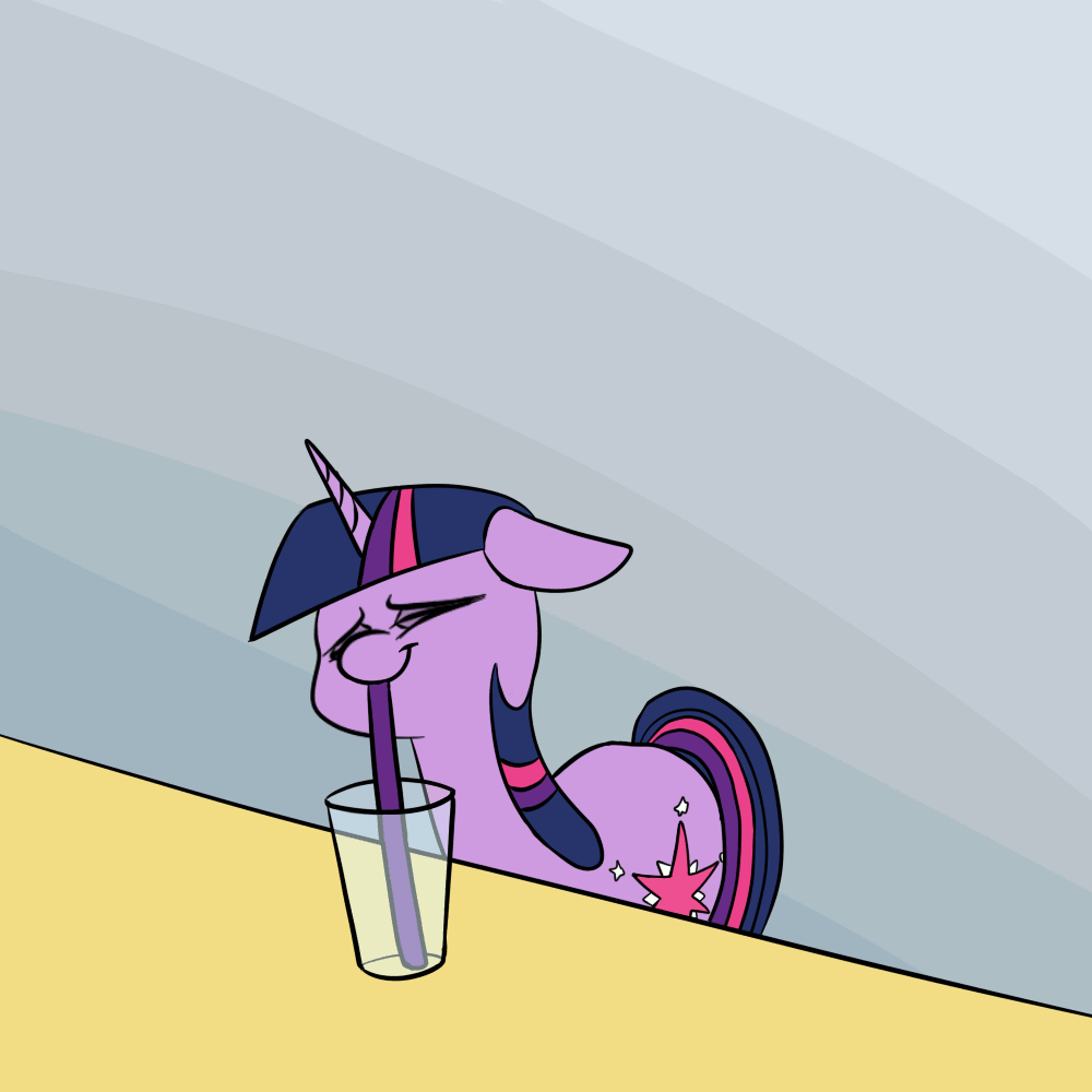 Size: 1000x1000 | Tagged: safe, artist:anontheanon, edit, character:twilight sparkle, species:pony, species:unicorn, animated, chocolate, chocolate milk, cute, everything is fixed, eww, exploitable meme, floppy ears, food, frame by frame, gif, gradient background, justice, magic, meme, milk, pure unfiltered good, regurgitation, reversed, solo, spilled milk, straw, transmutation