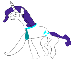 Size: 440x376 | Tagged: artist needed, safe, character:rarity, species:pony, species:unicorn, 1000 hours in ms paint, badly drawn ponies, female, mare, ms paint, necktie, simple background, solo, stylistic suck, white background
