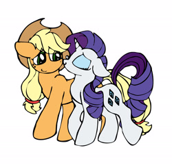 Size: 1900x1830 | Tagged: artist needed, safe, character:applejack, character:rarity, ship:rarijack, female, lesbian, shipping, simple background, white background