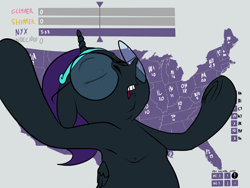 Size: 1600x1200 | Tagged: safe, artist:anontheanon, character:starlight glimmer, character:sunset shimmer, oc, oc only, oc:nyx, species:alicorn, species:pony, /mlp/, 2016 us presidential election, alicorn oc, armpits, colored, drawthread, eyes closed, female, filly, floppy ears, glasses, gray background, headband, jeb bush, meme, nipples, nudity, open mouth, outstretched arms, ponified, simple background, solo, text, underhoof, united states