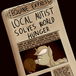Size: 1500x1500 | Tagged: safe, artist:anontheanon, character:lyra heartstrings, oc, oc:anon, species:human, species:pony, comic:the dangers of dating, comic, implied casualties, implied foodsplosion, newspaper, spaghetti