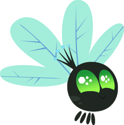 Size: 600x605 | Tagged: artist needed, safe, character:queen chrysalis, colored wings, crown, female, jewelry, palette swap, parasprite, paraspritized, recolor, regalia, simple background, solo, species swap, transparent background