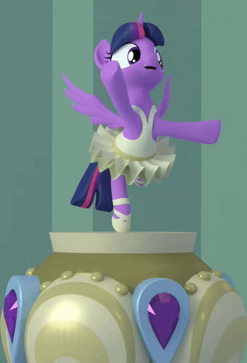 Size: 492x722 | Tagged: artist needed, source needed, safe, character:twilight sparkle, character:twilight sparkle (alicorn), species:alicorn, species:pony, episode:a royal problem, g4, my little pony: friendship is magic, 3d, animated, ballerina, ballet slippers, blender, clothing, cute, gif, hair bun, leotard, music box, shoes, skirt, skirt lift, solo, tutu, twilarina, upskirt