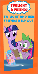Size: 731x1412 | Tagged: artist needed, safe, artist:axemgr, artist:flutterbloom, edit, character:pinkie pie, character:spike, character:twilight sparkle, species:dragon, parody, thomas and friends, thomas the tank engine, vhs