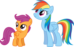 Size: 1126x710 | Tagged: safe, artist:siaphra, character:rainbow dash, character:scootaloo, species:pegasus, species:pony, simple background, transparent background, vector
