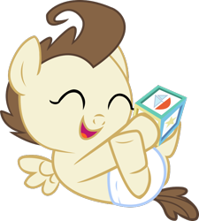 Size: 694x771 | Tagged: artist needed, safe, character:pound cake, species:pegasus, species:pony, baby, baby pony, block, blocks, colt, cute, diaper, eyes closed, foal, male, on back, playing, poundabetes, simple background, transparent background, vector