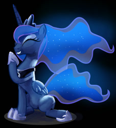 Size: 852x937 | Tagged: artist needed, safe, edit, editor:xbi, character:princess luna, species:alicorn, species:pony, laughing, solo