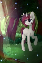 Size: 1439x2160 | Tagged: artist needed, source needed, safe, oc, oc only, species:pony, species:unicorn, forest, tree