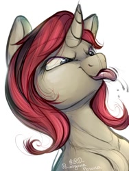 Size: 1500x2000 | Tagged: artist needed, source needed, safe, oc, oc only, species:pony, species:unicorn, female, mare, sketch, solo, tongue out