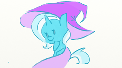 Size: 1304x738 | Tagged: artist needed, safe, character:trixie, species:pony, species:unicorn, cute, diatrixes, sketch, solo