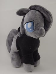 Size: 791x1055 | Tagged: artist needed, safe, artist:brainbread, character:marble pie, species:pony, choker, clothing, cute, hoodie, irl, lonely inky, photo, plushie, sad, smiling, solo