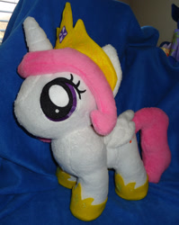 Size: 1275x1600 | Tagged: artist needed, dead source, safe, character:princess celestia, cewestia, crown, custom, filly, handmade, irl, jewelry, photo, pink-mane celestia, plushie, toy, young, young celestia, younger