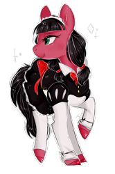 Size: 1148x1730 | Tagged: artist needed, safe, oc, oc only, oc:macdolia, species:earth pony, species:pony, clothing, dress, french maid, maid, maid headdress, pigtails, twintails