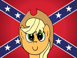Size: 1248x936 | Tagged: artist needed, safe, character:applejack, /pone/, 1000 hours in ms paint, 8chan, confederate flag, smiling