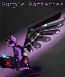 Size: 802x956 | Tagged: artist needed, source needed, safe, character:twilight sparkle, character:twilight sparkle (alicorn), species:alicorn, species:pony, abstract background, amputee, augmented, computer, fanfic, fanfic art, fanfic cover, prosthetic limb, prosthetic wing, prosthetics