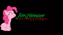 Size: 1366x768 | Tagged: artist needed, safe, edit, character:pinkie pie, eating, jim henson, logo