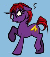 Size: 167x191 | Tagged: artist needed, source needed, safe, edit, species:pony, species:unicorn, cutie mark, female, heart, mare, ponified, raised hoof, simple background, solo, thunderbolt, w.i.t.c.h., will vandom