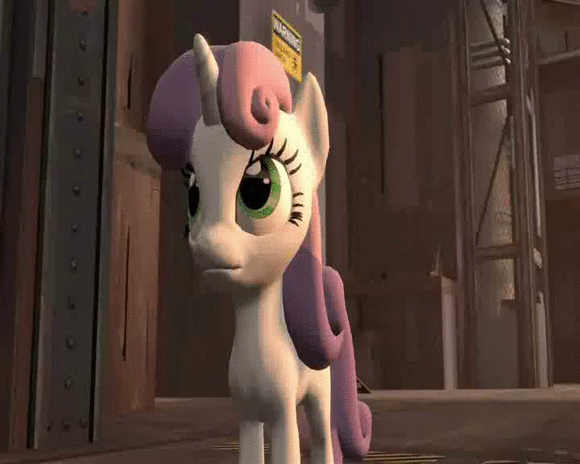 Size: 580x464 | Tagged: artist needed, safe, character:sweetie belle, species:pony, species:unicorn, sweetie bot, 3d, animated, death, decapitated, decapitation, exploding head, explosion, female, filly, fire, foal, gif, hooves, horn, open mouth, reaction image, robot, self-destruct, solo, source filmmaker, teeth, video at source