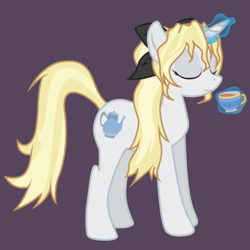 Size: 500x500 | Tagged: artist needed, safe, species:pony, species:unicorn, blind, eyes closed, female, katawa shoujo, lilly satou, mare, ponified, simple background, solo