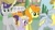 Size: 1280x720 | Tagged: artist needed, source needed, safe, character:carrot top, character:derpy hooves, character:dinky hooves, character:golden harvest, character:written script, species:pegasus, species:pony, species:unicorn, ship:goldenscript, female, foal, mare, parent