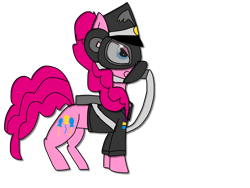 Size: 2048x1536 | Tagged: artist needed, safe, character:pinkie pie, 1000 hours in ms paint, bomber crew, merrick jäger, oxygen mask, service cap, simple background, solo, transparent background