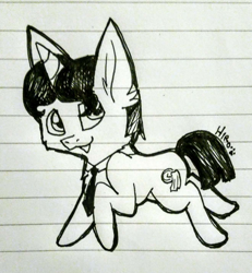 Size: 1080x1168 | Tagged: artist needed, safe, oc, oc only, oc:ragtime melody, species:pony, species:unicorn, galloping, lined paper, sketch, solo, traditional art