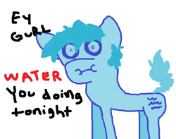 Size: 590x466 | Tagged: artist needed, safe, 30 minute art challenge, ponified, pun, solo, water