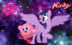 Size: 1440x900 | Tagged: artist needed, safe, artist:arcgaming91, character:twilight sparkle, character:twilight sparkle (alicorn), species:alicorn, species:pony, crossover, kirby, kirby (character), kirby star allies, kirby twilight