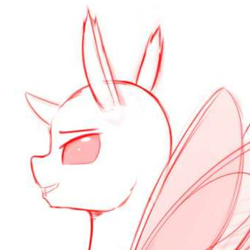 Size: 512x512 | Tagged: artist needed, source needed, safe, artist:jcosneverexisted, oc, oc:ren the changeling, species:changeling, species:reformed changeling, bust, simple background, solo