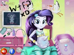 Size: 960x720 | Tagged: artist needed, source needed, safe, character:rarity, my little pony:equestria girls, babity, baby, bizarre, bootleg, downvote bait, flash game, fynsy, pregnant, self paradox, wat, why, wtf