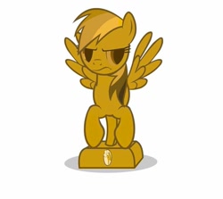 Size: 720x642 | Tagged: artist needed, safe, part of a set, character:rainbow dash, :/, award, gold, inanimate tf, object pony, original species, ponified, transformation, trophy, waifu