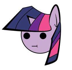Size: 506x494 | Tagged: artist needed, safe, artist:icey-wicey-1517, derpibooru original, edit, character:twilight sparkle, character:twilight sparkle (unicorn), species:pony, species:unicorn, :t, beady eyes, color edit, colored, female, mare, simple background, solo, transparent background