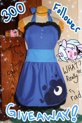 Size: 1280x1920 | Tagged: artist needed, safe, character:princess luna, oc, species:pony, species:unicorn, apron, clothing, costume, cutie mark on clothes, female, mare, milestone