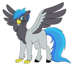 Size: 2975x2527 | Tagged: artist needed, source needed, safe, oc, oc only, oc:dynamo gust, species:classical hippogriff, species:hippogriff, 2019 community collab, derpibooru community collaboration, cheek fluff, chest fluff, cute, ear fluff, floppy ears, fluffy, hoof fluff, leg fluff, looking at you, male, messy mane, neck fluff, ocbetes, simple background, smiling, solo, spread wings, standing, transparent background, unshorn fetlocks, wings